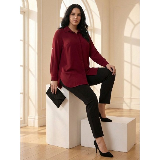 BORDO GÖMLEK RAHAT KALIP 185716