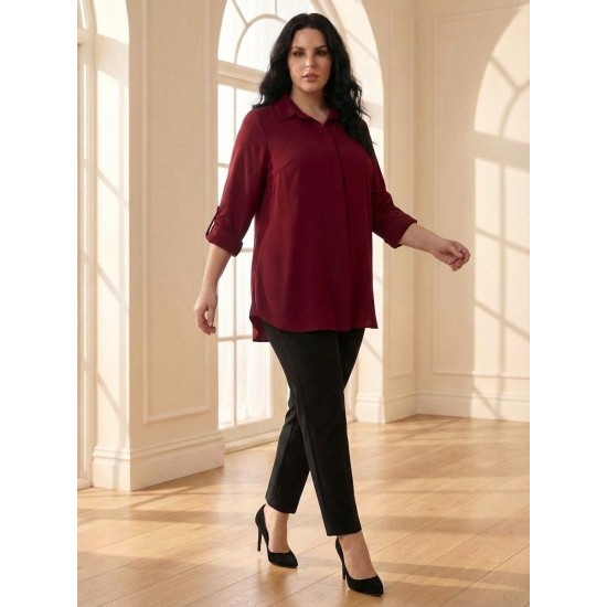 BORDO GÖMLEK RAHAT KALIP 185716