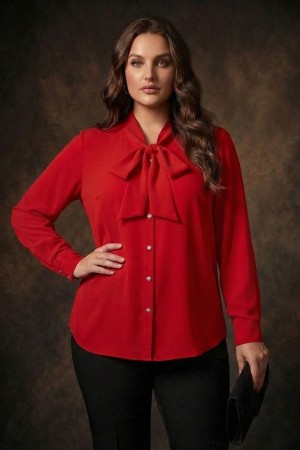 KIRMIZI BLUZ KREP KUMAŞ 185697