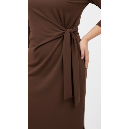 KAHVE ELBİSE İKİ İPLİK KUMAŞ 185761