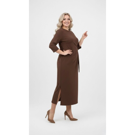 KAHVE ELBİSE İKİ İPLİK KUMAŞ 185761