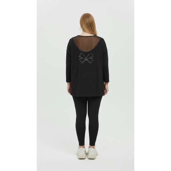 SİYAH BLUZ DANTEL DETAY 185747