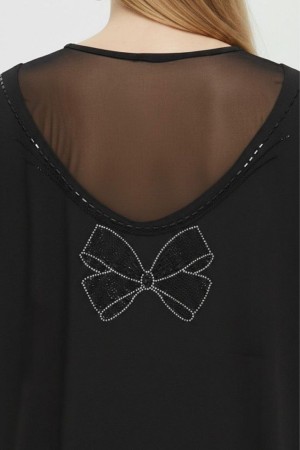 SİYAH BLUZ DANTEL DETAY 185747