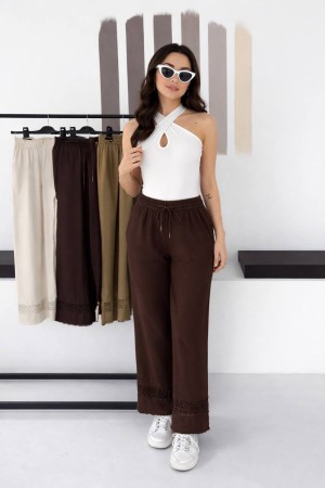 KAHVE KETEN PANTOLON 185882