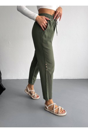 KHAKI LINEN PANTS 185885