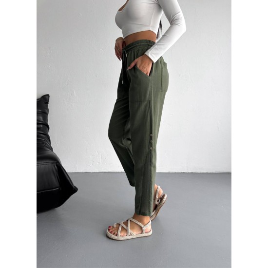 HAKİ KETEN PANTOLON 185885