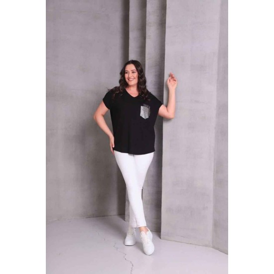 SİYAH BLUZ VİSKON KUMAŞ 185874