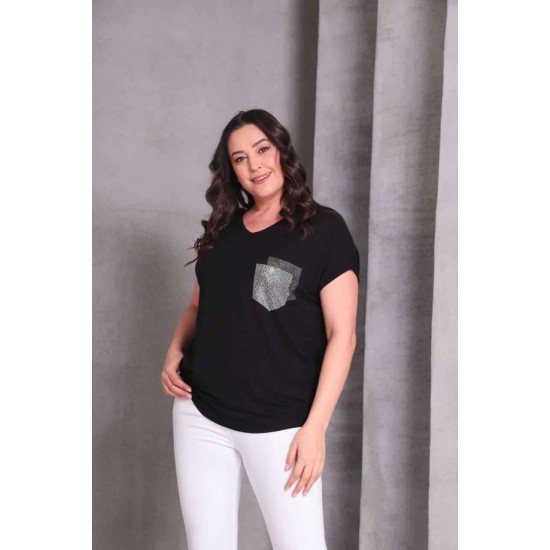 SİYAH BLUZ VİSKON KUMAŞ 185874