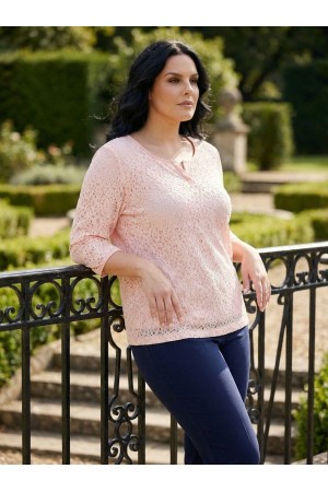 POWDER PINK BLOUSE LACE FABRIC 185705