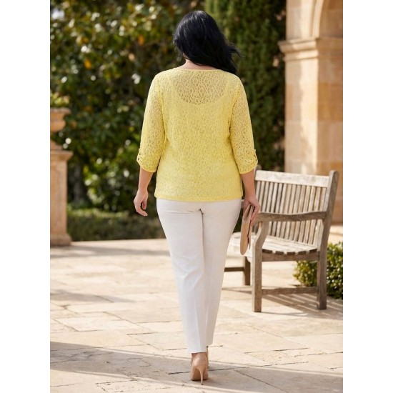 SARI BLUZ DANTEL KUMAŞ 185704