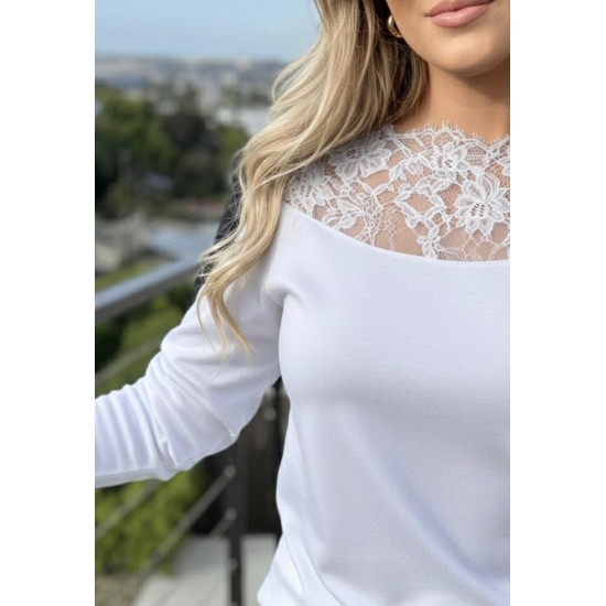 BEYAZ BLUZ DANTEL YAKA 185768