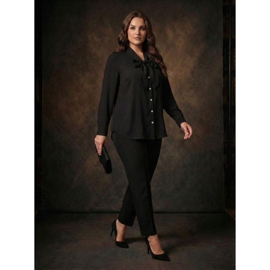 SİYAH BLUZ KREP KUMAŞ 185698