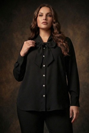 SİYAH BLUZ KREP KUMAŞ 185698