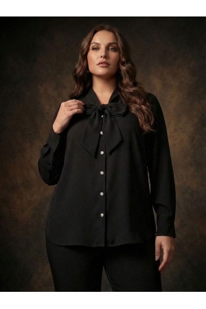 SİYAH BLUZ KREP KUMAŞ 185698