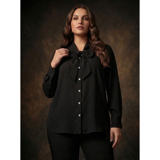 SİYAH BLUZ KREP KUMAŞ 185698