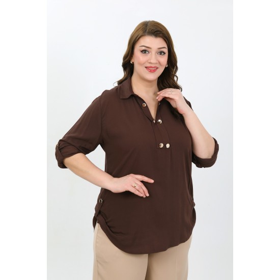 LACİVERT BLUZ PAMUKLU VİSKON KUMAŞ 185898