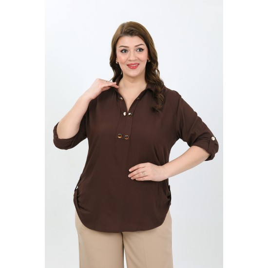 LACİVERT BLUZ PAMUKLU VİSKON KUMAŞ 185898