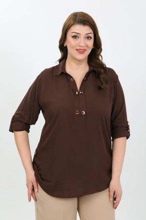 LACİVERT BLUZ PAMUKLU VİSKON KUMAŞ 185898