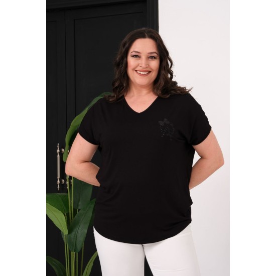 SİYAH BLUZ VİSKON KUMAŞ 185564