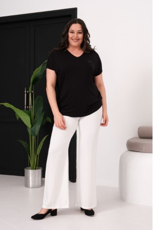 SİYAH BLUZ VİSKON KUMAŞ 185564