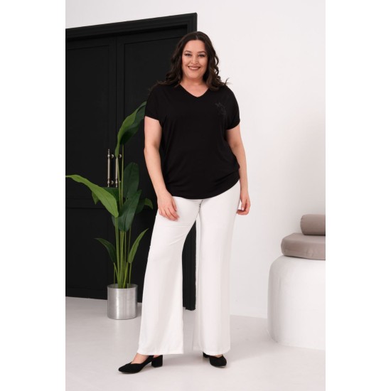 SİYAH BLUZ VİSKON KUMAŞ 185564