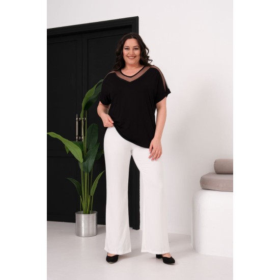 SİYAH BLUZ VİSKON KUMAŞ 185569