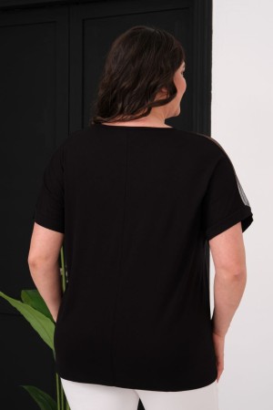 SİYAH BLUZ VİSKON KUMAŞ 185569