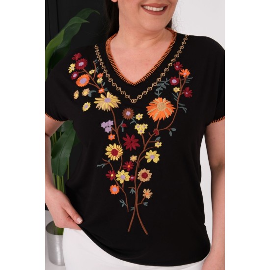 BLACK BLOUSE VISCOSE FABRIC 185573