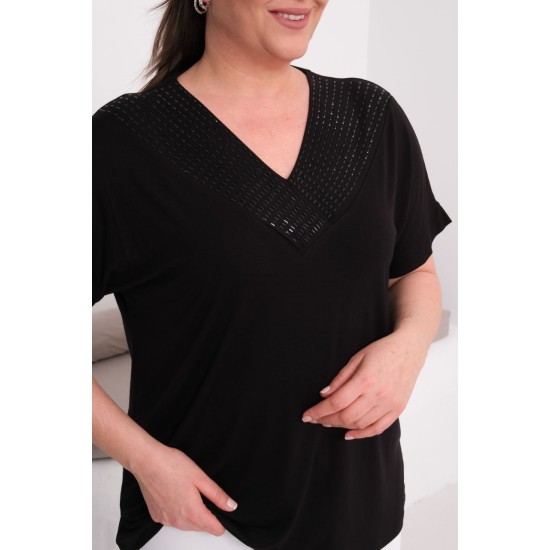 SİYAH BLUZ VİSKON KUMAŞ 185574