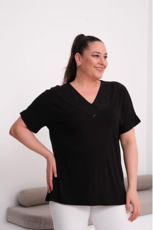 SİYAH BLUZ VİSKON KUMAŞ 185574