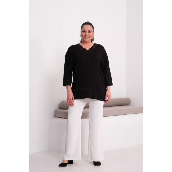 BLACK BLOUSE VISCOSE FABRIC 185576