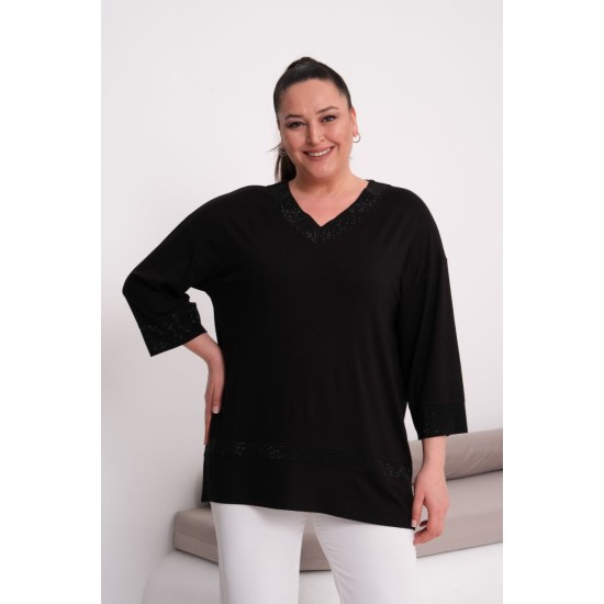 BLACK BLOUSE VISCOSE FABRIC 185576