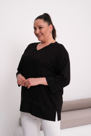 BLACK BLOUSE VISCOSE FABRIC 185576