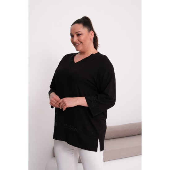 BLACK BLOUSE VISCOSE FABRIC 185576
