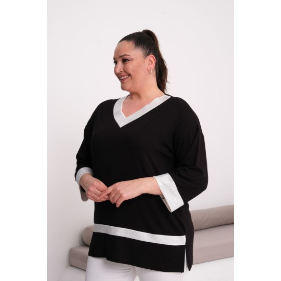 BLACK BLOUSE VISCOSE FABRIC 185577