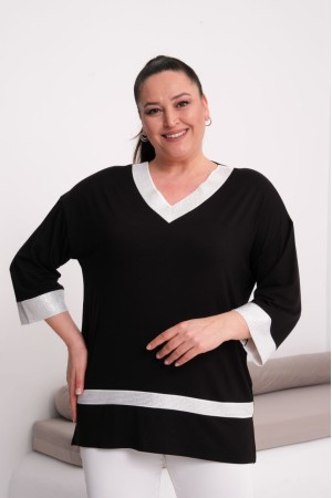 SİYAH BLUZ VİSKON KUMAŞ 185577