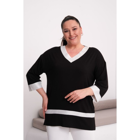 BLACK BLOUSE VISCOSE FABRIC 185577