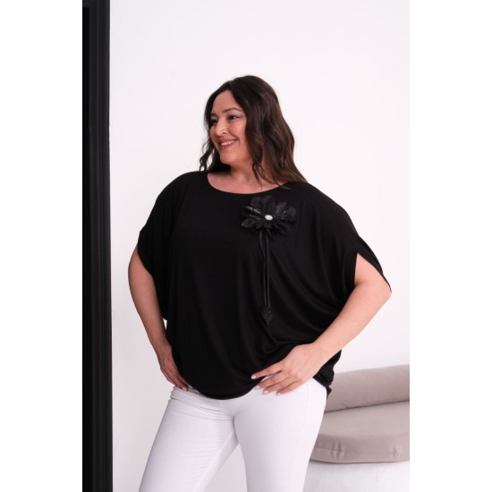 BLACK BLOUSE VISCOSE FABRIC 185578