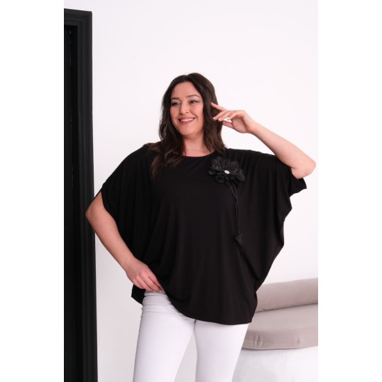 BLACK BLOUSE VISCOSE FABRIC 185578