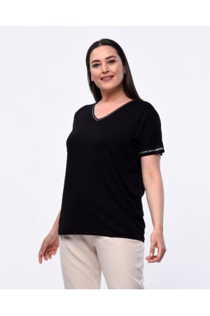 SİYAH BLUZ VİSKON KUMAŞ 185585