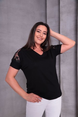 SİYAH BLUZ VİSKON KUMAŞ 185586