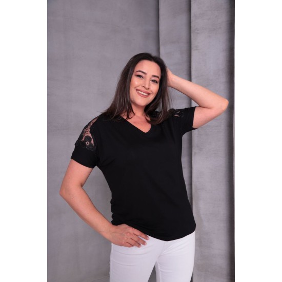 SİYAH BLUZ VİSKON KUMAŞ 185586