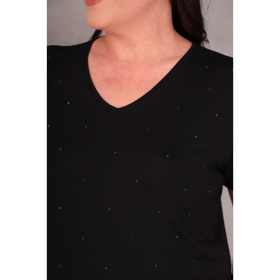 SİYAH BLUZ VİSKON KUMAŞ 185594