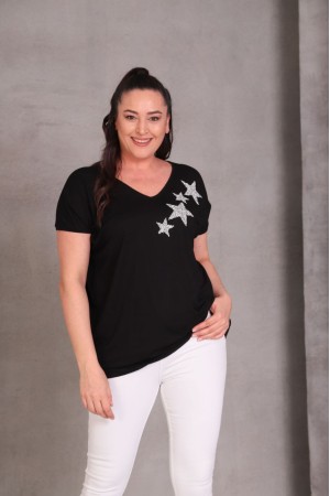 SİYAH BLUZ VİSKON KUMAŞ 185598