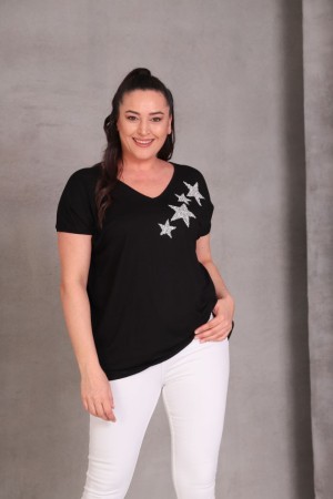 SİYAH BLUZ VİSKON KUMAŞ 185598