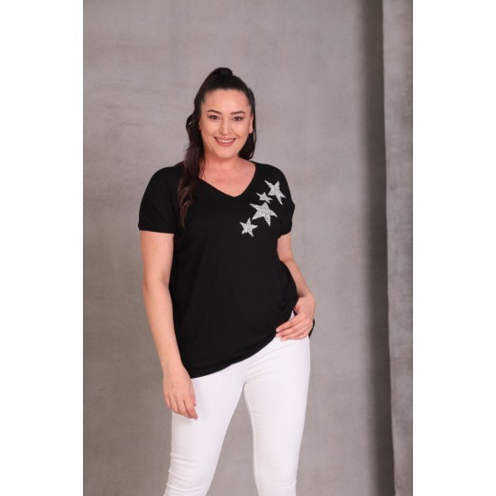 SİYAH BLUZ VİSKON KUMAŞ 185598