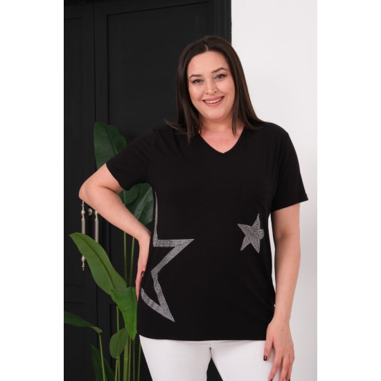 SİYAH BLUZ VİSKON KUMAŞ 185600