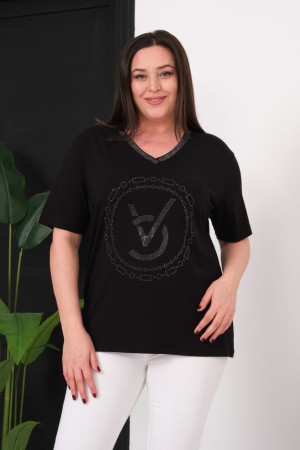 SİYAH BLUZ VİSKON KUMAŞ 185607