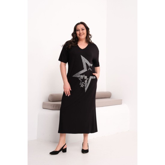 SİYAH ELBİSE VİSKON KUMAŞ 185800