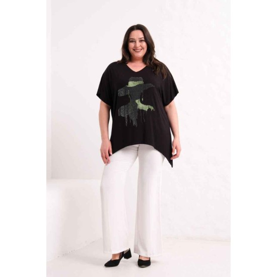 SİYAH BLUZ VİSKON KUMAŞ 185875